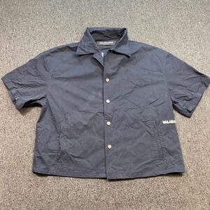 Valabasas Broken Hearts Shirt Sz L Mens Navy Streetwear Graphic Button Up Skater